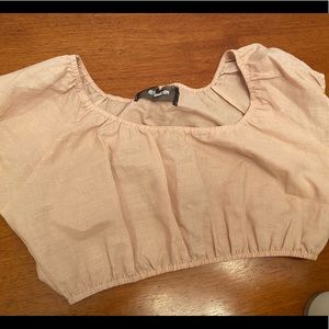 Reformation - light pink off the shoulders crop